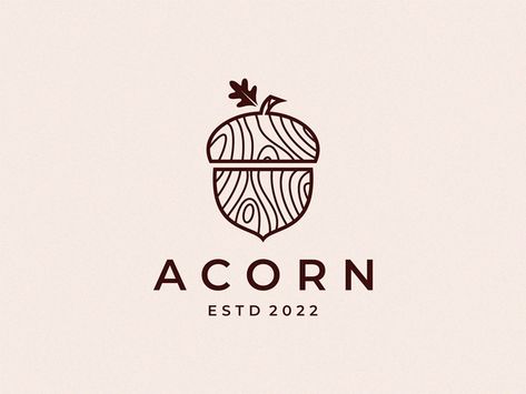 Acorn Illustration, Oak Acorn Tattoo, Acorn Logo Design, Oak Tree Logo, Oak Leaf Logo, Acorn Tattoo, Horse Logo Design, Wood Logo, Website Logo Design