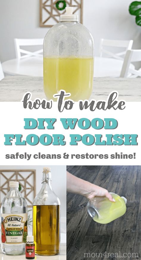 You only need 3 household ingredients to make your own Homemade Wood Floor Polish. This solution  is a safe and effective way to clean and restore shine to dull and aging wood floors. Diy Wood Floor Cleaner, Homemade Wood Floor Cleaner, Wood Floor Polish, Polish Recipe, Floor Cleaners, Natural House, Diy Wood Floors, Wood Floor Cleaner, Hardwood Floor Cleaner