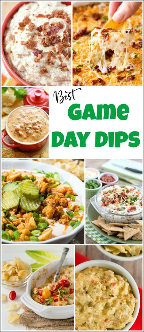 Planning your dips and appetizers and cant decide which football dip to make? Choose from one of these delicious dip recipes for game day. Super bowl dip recipes for your favorite friends. | football dips | super bowl dip recipes | best super bowl dips | game day dips | super bowl dip | football dip | superbowl dips | Game Day Dips, Super Bowl Food Dip, Football Dip, Game Day Dip, Super Bowl Dips, Appetizers Easy Dips, Superbowl Food, Party Dip Recipes, Healthy Superbowl Snacks