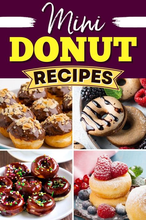 No matter the occasion, you can't beat these easy mini donut recipes. Serve them for brunch, at parties, or as a fun birthday cake alternative! Summer Donut Ideas, Mini Cake Donut Recipe, Donut Machine Recipes Mini, Donut Maker Recipes Mini, Dash Mini Donut Maker Recipes, Mini Donut Recipe For Donut Maker, Mini Doughnut Recipes, 2024 Hobbies, Donut Cart