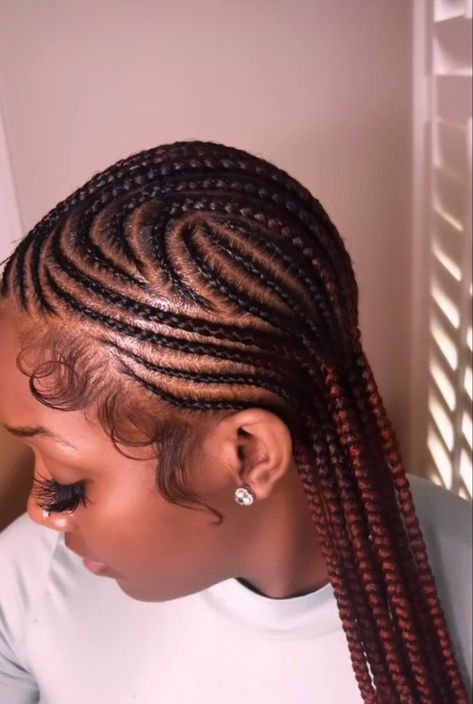 Trendy Cornrows, Pattern Braids For Black Women, Straight Back Braid Designs, Pattern Cornrows Black Women, Straight Backs Designs, 6 Feeder Braids, Braids Cornrows Black Women, Row Back Braids Black, Cornrow With Designs