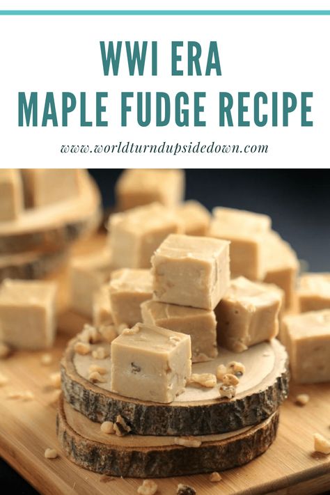 Recipes and foodways are so important to me and I believe it's a skill that needs to be passed onto future generations, especially in an era where meals come frozen and vegetables are unrecognizable to many | #maplefudge #fudge #maple #recipes #food #tasty #snacks #worldwar1 Mccormick Finishing Sugar Recipes, Maple Cream Candy Recipe, Vintage Candy Recipes, Maple Fudge Easy, Maple Fudge With Maple Syrup, Maple Truffles, Old Fashioned Maple Fudge Recipe, Maple Nut Fudge Recipe, Grandma's Fudge Recipe