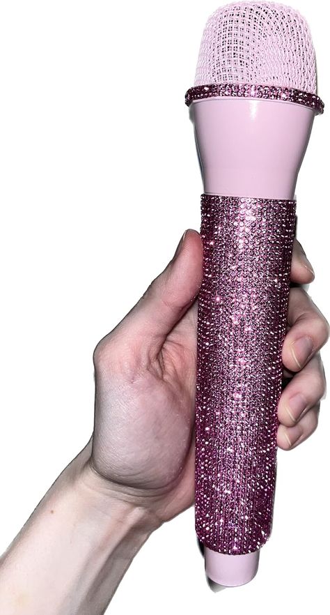 Rhinestone Fake Microphone Sparkly Prop Toy for Lipsyncing, Costumes, Photos, Concerts, Festivals, Pretend Play and more!… (Light Pink) Rhinestone Microphone, Pink Microphone, Fake Microphone, Lip Sync Battle, Birthday Idea, Lip Sync, Play Toys, Music Event, Pink Brand