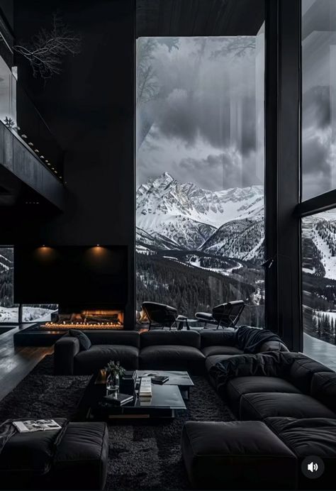 Black Luxury House, Dark House Aesthetic, Dark Modern House, Black Bedroom Design, Dark Modern, Dark House, House Aesthetic, H Design, Dream House Rooms