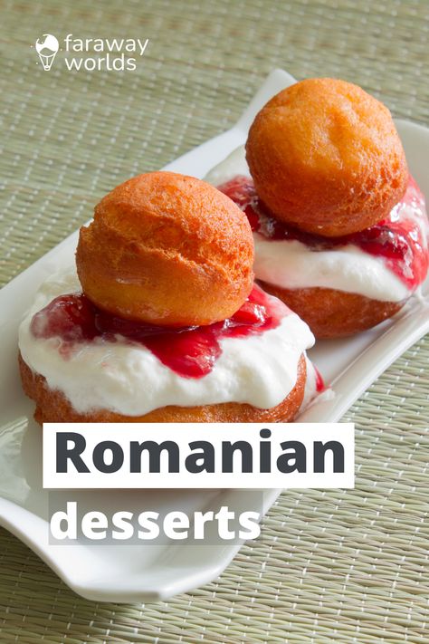 Traditional Romanian desserts are masterpieces of flaky crusts, sweet cheeses, and delicate flavours. Romanian food is incredibly satisfying and the desserts definitely live up to the hype! Read on to learn more about the must-try traditional Romanian desserts! Romanian Breakfast, Romanian Christmas Food, Easy Romanian Desserts, Romanian Snacks, Romanian Recipes In English, Romania Food, Sweets Photography, Buttermilk Chocolate Cake, Romanian Desserts