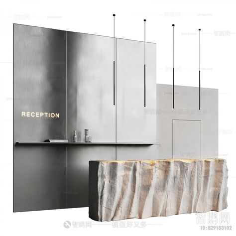 Modern Reception Desk 3D Model Download - Model ID.829183102 | 1miba Reception Desk Office Furniture, Office Reception Furniture, Modern Reception Desk, Modern Reception, Material Library, 3ds Max Models, Natural Rock, Reception Desk, In 3d