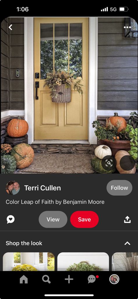 Leap Of Faith Benjamin Moore, Leap Of Faith Benjamin Moore Front Door, Frosted Toffee Paint Benjamin Moore, Paint Color Inspiration, Leap Of Faith, Paint Colors For Home, Benjamin Moore, Small Home, House Painting