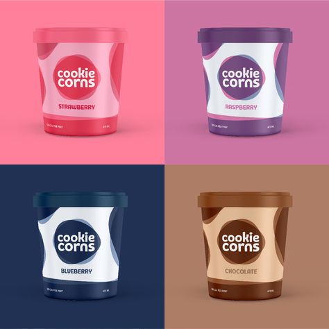 Elbassraoui Yassine - Cookie Corns - World Brand Design Society  /  Cookie Corns is more than ice cream shop or products, it’s a family place where you can come with your family and have fun and good family time by eating their unique ice cream with your family. Ice Cream Packaging Design, Cream Packaging Design, Unique Ice Cream, Yogurt Packaging, Cookies Packaging, Ice Cream Packaging, Good Family, Ice Cream Brands, Consumer Packaging