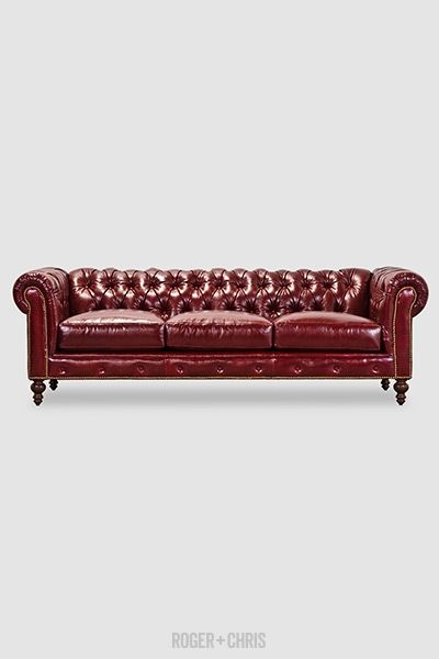 Red Leather Chesterfield Sofa, Red Sofas, Chesterfield Couch, Sofa Chesterfield, Industrial Chic Interior Design, Leather Living Room Furniture, Interior Elements, Chesterfield Sofas, Leather Chesterfield Sofa