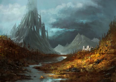 Taiga by aurorefolny (Aurore Folny) - Digital ArtLords Fantasy Taiga Landscape, Taiga Landscape, Landscape Practice, Fantasy Environment, Landscape Concept, Occult Art, World Images, Keys Art, Fantasy Setting