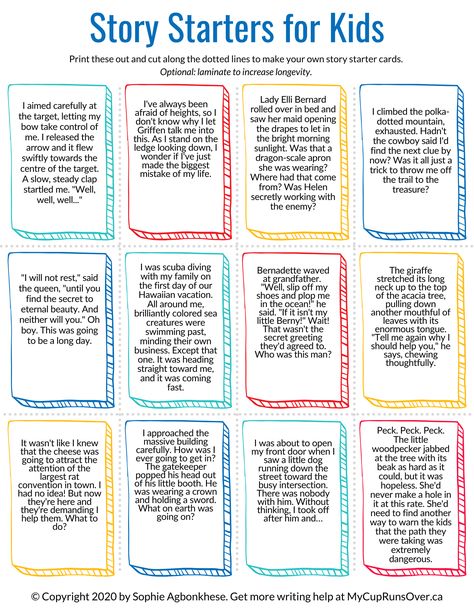 A story starter is a type of writing prompt. Some of the best story starters are opening lines: the first one to three sentences of a story. These lines may consist of dialogue or a snippet of action. Either way, they're designed to help the story writer jump right in.  In this post, we will cover eight ways you can integrate story starters into your language arts lessons.  #writingprompts #storystarter #writingpromptsforkids #printablesforkids #storywritingtools First Line Story Prompts, Beginning Story Starters, Story Starter Sentences, First Sentence Prompt Story Starters, Sentence Starters For Stories, Story Opening Lines, Story Lines Ideas, Good Story Starters, Story Writing Topics