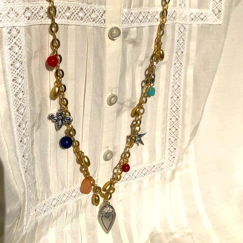 Chico’s Gold Toned Long Charm Necklace Nwt Jewelry Inspo Necklaces, Chunky Charm Necklace, Chunky Jewelry Necklace, Charm Cluster Necklace, Clean Fits, Tiered Necklace, Chicos Jewelry, Dark Autumn, Childish Gambino