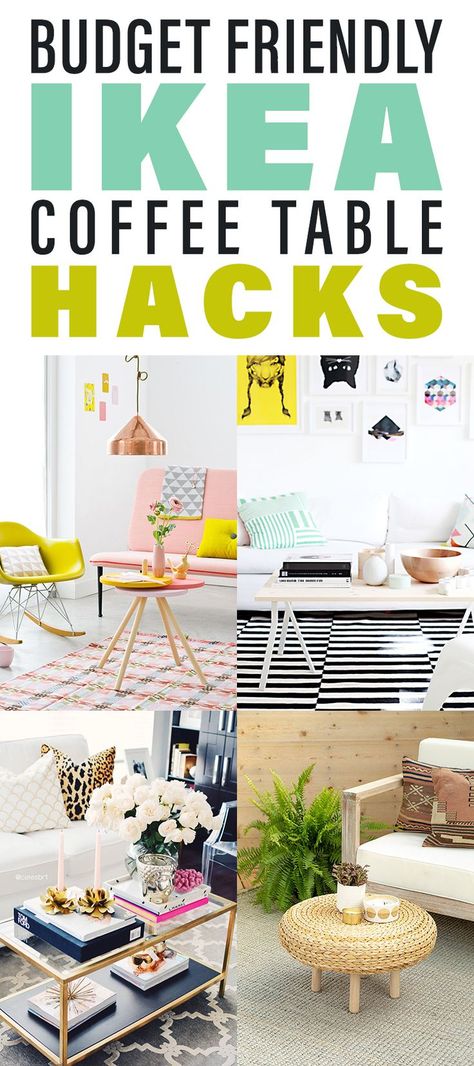 Budget Friendly IKEA Coffee Table Hacks that will make your space smile! You won't believe what you can create on a budget. You will find DIY Coffee Tables with Farmhouse Style to Contemporary and more! #IKEAHacks #IKEA #IKEACoffeeTableHacks #CoffeeTableDIY #DIYCoffeeTablesn #BudgetFriendlyIKEAHacks #BudgetFriendDIYProjects Ikea Table Hack, Coffee Table Hacks, Ikea Coffee, Ikea Vittsjo, Ikea Lack Coffee Table, Farmhouse Style Coffee Table, Lack Coffee Table, Ikea Coffee Table, Hacks Ikea