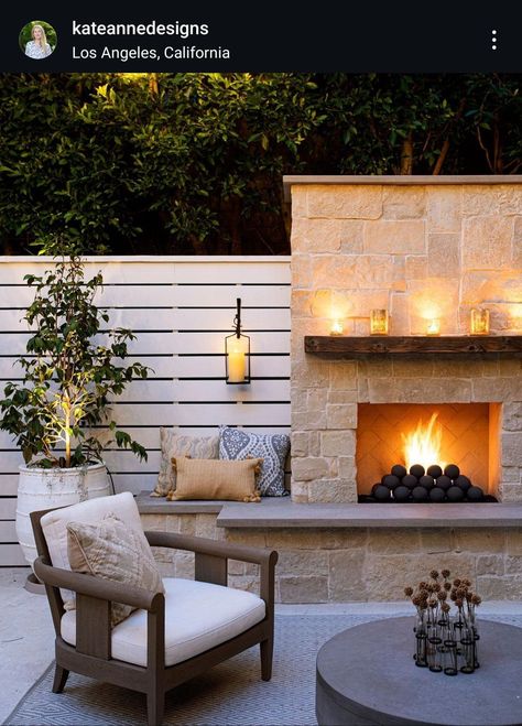 Before After Design, Diy Outdoor Fireplace, Outdoor Fireplace Designs, Outdoor Fireplace Patio, Backyard Fireplace, Backyard Inspiration, Outside Living, Backyard Inspo, Backyard Patio Designs