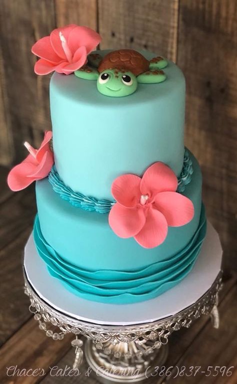 Moana Inspired Cake, Dessert Auction, Moana Birthday Cake, Ocean Cake, Pool Cake, Unique Cakes Designs, Theme Birthday Cake, Moana Theme, Pool Party Themes