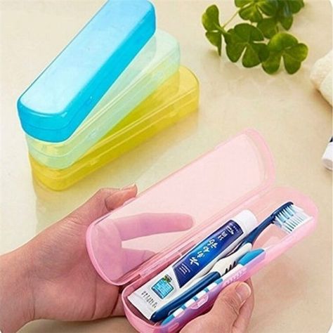 Toothpaste Storage, Travel Toothbrush Holder, Camping Bathroom, Toothbrush Travel Case, Travel Toothpaste, Sikat Gigi, Toothbrush Case, Toothbrush Holders, Toothbrush Storage