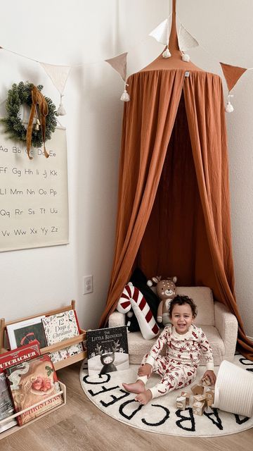 Kids Corner In Living Room, Cozy Kids Bedroom, Alphabet Wall Hanging, Kids Nook, Children Bedroom, Alphabet Wall, Nursery Room Inspiration, Christmas Time Is Here, Instagram Christmas