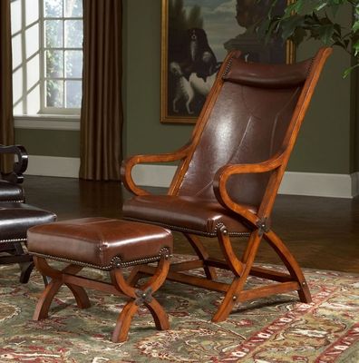 Tan Accent Chair, Brown Accent Chair, Leather Chair With Ottoman, Brown Leather Chairs, Brown Chair, Casual Seating, Living Room Goals, Chair And Ottoman Set, Leather Accent Chair