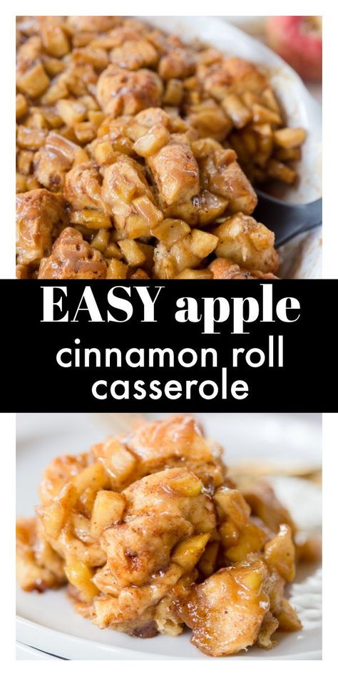 Apple Cobbler With Cinnamon Rolls, Krusteaz Cinnamon Swirl Recipes, Apple Cinnamon Roll Casserole, Fresh Apple Recipes, Easy Fall Breakfast, Sweet Breakfast Casserole, Canned Cinnamon Rolls, Fall Recipes Breakfast, Pillsbury Cinnamon Rolls