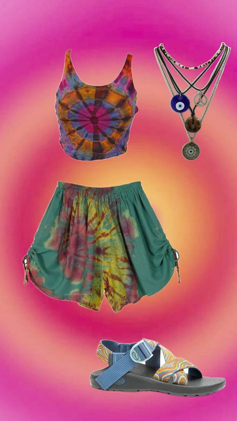 lake fit Trippy Outfits, Hippie Boho Outfits, Hippie Fits, Boho Inspo, Thrift Inspo, Earthy Outfits, Boho Aesthetic, Style Clothes, Create Outfits