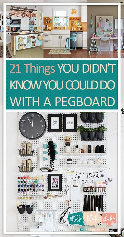 21 Things You Didn’t Know You Could Do With A Pegboard| Pegboard, Pegboard Organization Tips and Tricks, How to Organize With Pegboards, Things to Do With Pegboards, Home Organization, Home Organization Hacks, DIY Home, DIY Home Organization Framing Pegboard Diy, Sewing Room Peg Board, Peg Board Craft Room, Pegboard Projects, Pegboard Hacks, Peg Board Organization, Pegboard Decor, Pegboard Ideas, Pegboard Storage