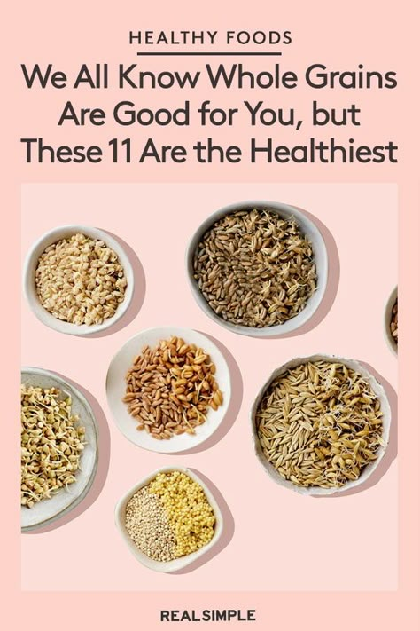 We All Know Whole Grains Are Good for You, but These 11 Are the Healthiest | A nutrition expert reveals the best grains to eat that have the most fiber and will help keep you fuller longer. From barley to amaranth, these multi-grain options will have you eating more healthy. #realsimple #nutrition #healthydiet #healthytips #nutritiontips Intact Whole Grains, Best Grains For Diabetics, Healthy Whole Grain Salads, Foods Without Wheat, Best Grains To Eat, Whole Grain Oatmeal Recipes, Vegan Whole Grain Recipes, Barley Nutrition Facts, Whole Grain Breads