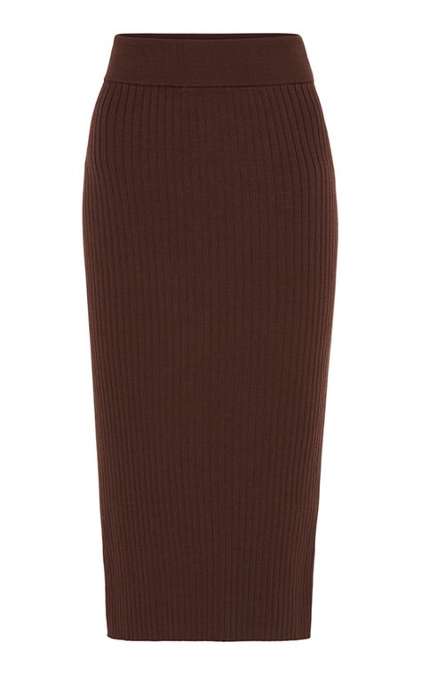 St. Agni Lia Knit Skirt Brown Knit Skirt, Princess Leia Hair, Gymnastics For Beginners, Belted Midi Skirt, Brown Pencil Skirt, Best Friend Outfits, St Agni, Friend Outfits, Knit Outfit