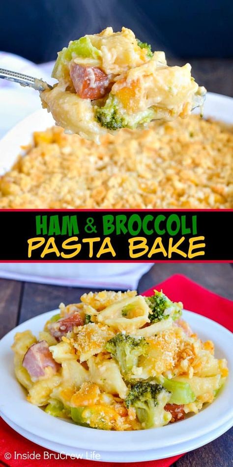 Ham and Broccoli Pasta Bake Ham And Broccoli Pasta, Ham Pasta Recipes, Leftover Ham Recipes Crockpot, Ham And Broccoli, Broccoli Pasta Bake, Ham Pasta, Great Dinner Recipes, Resep Pasta, Ham Dinner