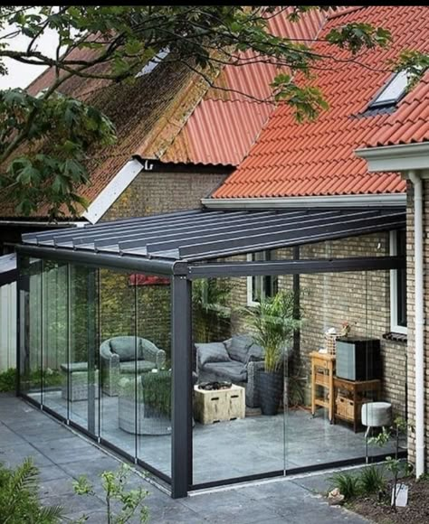 Garden Room Extensions, Glass Patio, Villa Design Architecture, Rooftop Terrace Design, Backyard Gazebo, House Extension Design, Patio Garden Design, Back Porch Ideas, House Extension