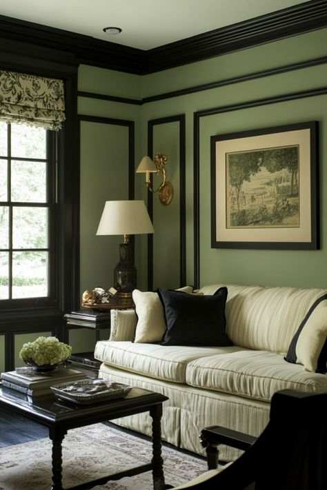 Make Black Trim Pop: 15+ Wall Color Ideas – DreamyHomeStyle Black Wainscoting, Wall Color Ideas, Baseboard Trim, Picture Frame Molding, Orange Walls, Brown Walls, Black Picture Frames, Decorative Trim, My Living Room