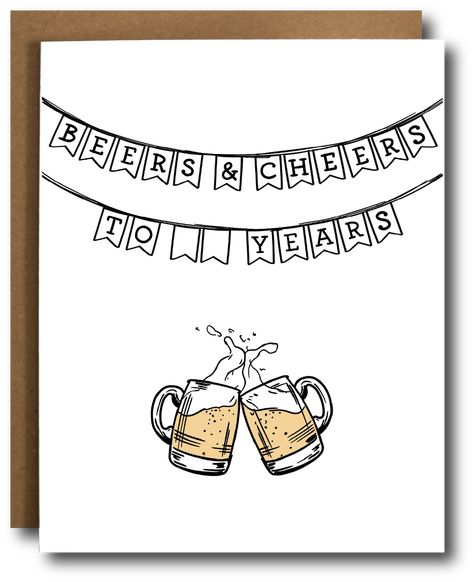 Beers & Cheers Celebration Card – The Card Bureau Birthday Card For Gift Card, Cheers Cards Handmade, What To Put Inside A Birthday Card, Homemade 30th Birthday Cards, Cheers Birthday Card, Birthday Card 60 Years, 21 Birthday Cards For Men, 30 Birthday Cards For Men, Birthdaycard Selfmade For Boyfriend