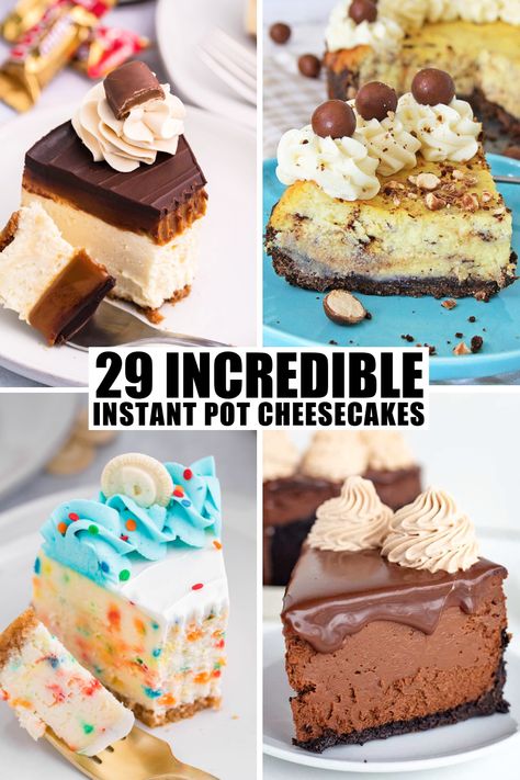 Instant Pot Keto Cheesecake Recipes, Instant Pot Easter Cheesecake, Pressure Cooker Recipes Dessert, Cheesecake Recipes Instapot, Pressure Cooker Cheesecake Recipes, Instant Pot Oreo Cheesecake, Baking In Instant Pot, Instant Pot Mini Cheesecake, Keto Instant Pot Cheesecake