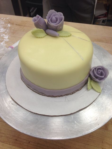 Fondant covered cake with marzipan roses Marzipan Cake Decoration, Marzipan Cake, Easy Cake Decorating, Cake Cover, Marzipan, Easy Cake, Cake Designs, Fondant, Cake Decorating