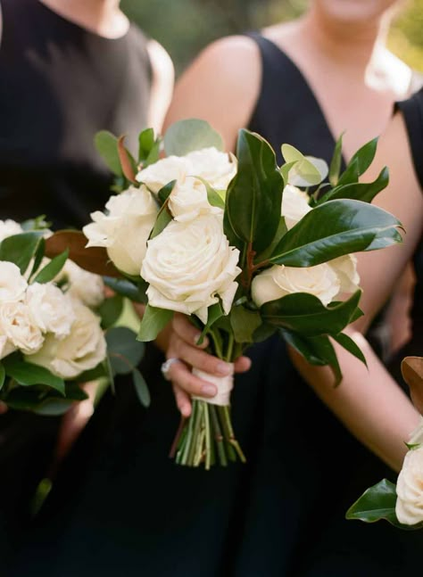 Elegant Dumbarton House DC Wedding - Bellwether Events Winter Wedding Magnolia Leaves, Magnolia Bridesmaid Bouquet, Magnolia And Hydrangea, Peony And Magnolia Bouquet, Magnolia Leaf Wedding Bouquet, Green Hydrangea Wedding Bouquet, Magnolia Themed Wedding, Magnolia Centerpiece Wedding, Magnolia Boutonniere