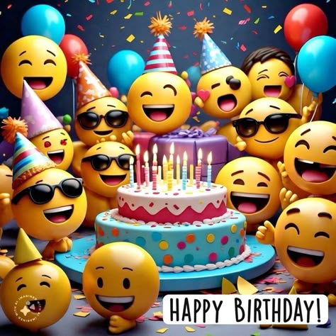 Birthday Emoticons, Happy Birthday Emoji, Animated Happy Birthday Wishes, Animated Happy Birthday, Emoji Day, Happy Birthday Wishes Pics, World Emoji, World Emoji Day, Birthday Wishes Pics