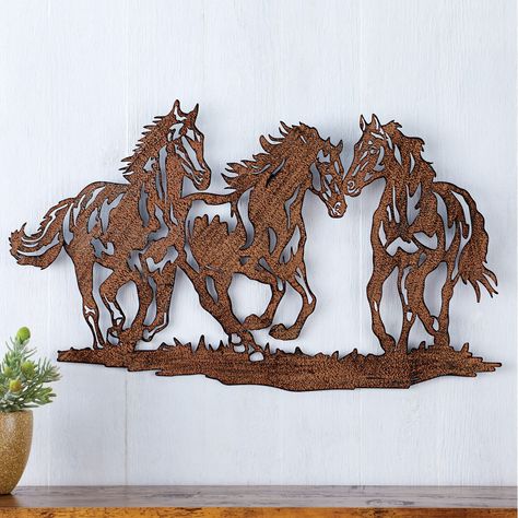 Horse Wall Decor, Horses Wall Decor, Scroll Saw Patterns Free, Laser Engraved Ideas, Horse Silhouette, Wall Decor Metal, Horse Wall Art, Horse Wall, Collections Etc