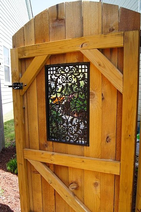 Peek-A-Boo Accentcountryliving Building A Gate, Wooden Garden Gate, Garden Gate Design, Wooden Gate, Neem Oil, Fence Gate, Garden Gate, Beautiful Backyards, Backyard Projects