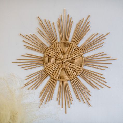 Sun Wall Hanging, Wicker Wall Baskets, Rattan Wall Decor, Wicker Wall Decor, Hanging Wall Baskets, Sun Wall Decor, Basket Wall Hanging, Wicker Wall, Wall Decor Boho