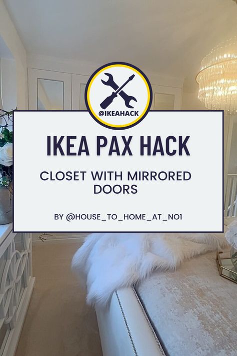 Ikea Pax Mirror Door Hack, Built In Closet, Mirror Hack, Ikea Mirror, Mirrored Doors, Ikea Pax Wardrobe, Closet Hacks, Pax Wardrobe, Build A Closet