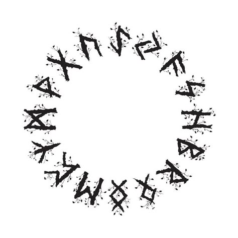 Círculo negro de runas vikingas nórdicas | Premium Vector #Freepik #vector #runas-vikingas #abecedario #vikingo #objetos Circuit Tattoo, Viking Rune Tattoo, Arte Viking, Viking Tattoo Symbol, Vikings Tattoo, Nordic Runes, Circle Tattoo, Rune Tattoo, Rune Symbols