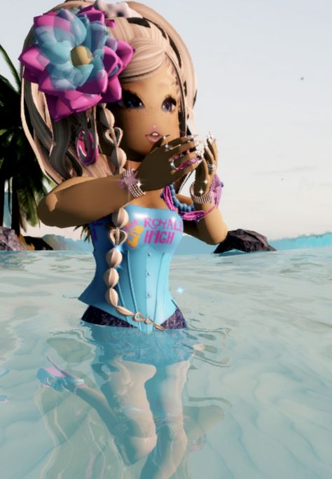 Royal High Beach Outfit, Pool Party Outfit Royale High, Summer Vacation Royale High Outfit, Pool Party Royale High Outfits, Summer Gyaru Royale High, Royale High Outfits Mermaid, Royale High Roblox Outfits Summer, Summer Vacation Outfits Royal High, Royale High Bathing Suit