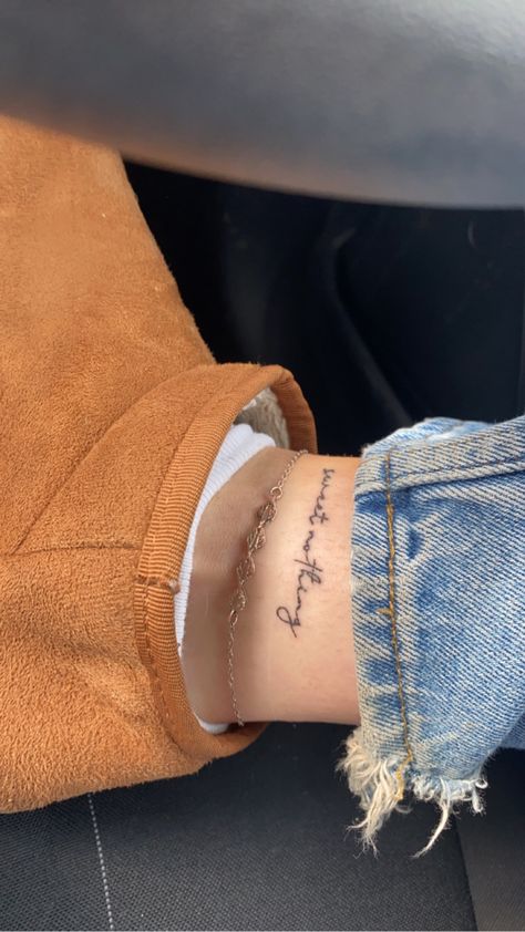 Taylor Swift Collarbone Tattoo, Taylor Swift Ankle Tattoo, Back To December Taylor Swift Tattoo, Taylor Swift Tattoo Ideas Small Lyrics, Sweet Nothing Tattoo Taylor Swift, Taylor Swift Word Tattoo, Sweet Nothing Taylor Swift Tattoo, Sweet Disposition Tattoo, Sweet Nothing Tattoo