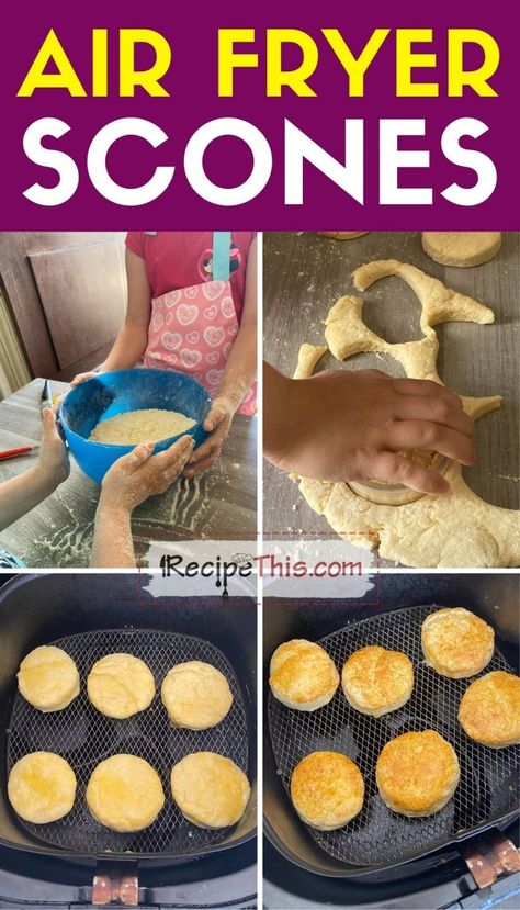 Air Fryer Cakes, Air Fryer Fruit, Air Fryer Scones, Recipe For Scones, Air Fryer Recipes Uk, Fruit Scones Recipe, Classic Scones, Classic Scones Recipe, Fluffy Scones