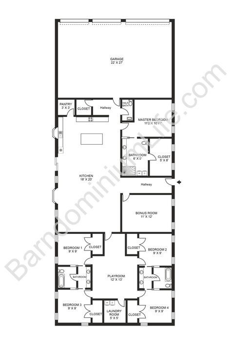 These are the top 20 barndominium floor plans (so far). These were decided by our readers as being the best options for Building Your Dream Barndominium. Barndominium Interior, 3 Bedroom Floor Plan, Interior Floor Plan, Barndominium Plans, Little House Plans, Free House Plans, Floor Plan 4 Bedroom, Barndominium Floor Plans, Bedroom Floor Plans