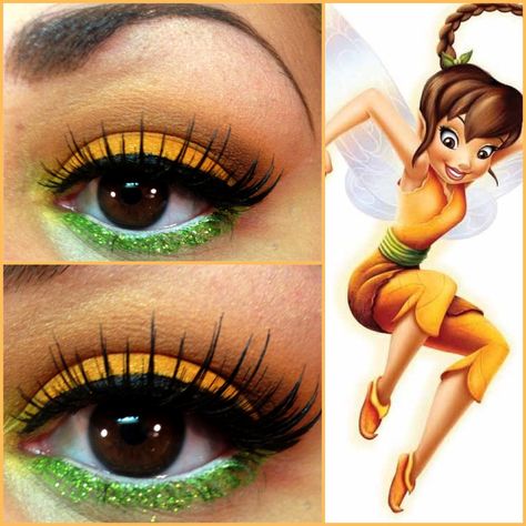 Tinkerbell makeup Fawn Tinkerbell, Disney Eyeshadow, Tinkerbell Makeup, Perfect Makeup Tutorial, Disney Eye Makeup, Disney Inspired Makeup, Anime Cosplay Makeup, Princess Makeup, Prom Makeup Looks