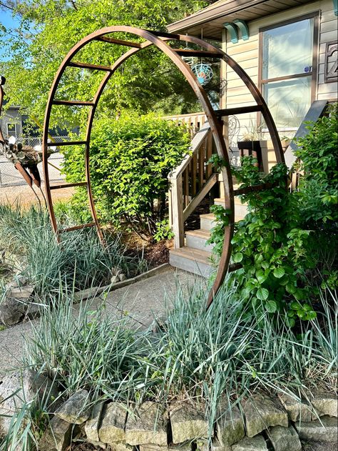 8’ Round Moon Gate or Circular Garden Trellis by Jeffery Weatherford for Weatherford Studio Moon Gate Diy, Circle Trellis, Round Trellis, Moon Gates, Circular Garden, Round Garden, Architectural Forms, Arbors Trellis, Moon Gate