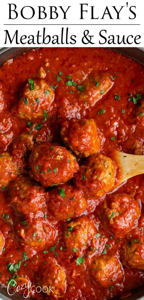 Meatball Crockpot, Bobby Flay Meatballs, Meatballs And Sauce, Meatballs Italian, Crockpot Italian, Meatball Marinara, Bobby Flay Recipes, Italian Meatball, Resepi Biskut