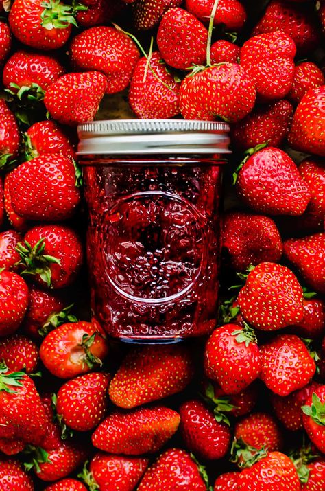 Small Batch Strawberry Jam, Spicy Refrigerator Pickles, Strawberry Cider, Refrigerator Jam, Cherry Jam Recipes, Low Sugar Jam, Pickled Okra, Strawberry Jam Recipe, Fall Baking Recipes