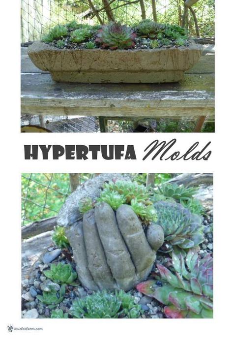 Hypertufa Molds, Garden Diy Decoration Ideas, Diy Concrete Planters, Decoration Shabby, Front Garden Design, French Country Garden, Garden Art Sculptures Diy, Garden Art Projects, Garden Art Crafts