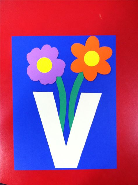 V is for vase Letter Land, Abc Bootcamp, Letter V Crafts, Preschool Letter Crafts, Prek Crafts, Alphabet Crafts Preschool, Learning A Language, Abc Crafts, Alphabet Letter Crafts